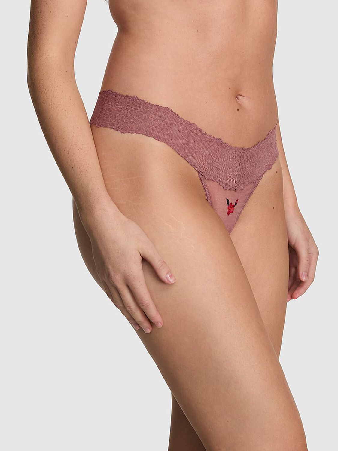 vs Pink PINK Wink&trade; Thong Panty Rose Taupe 1 of 4 