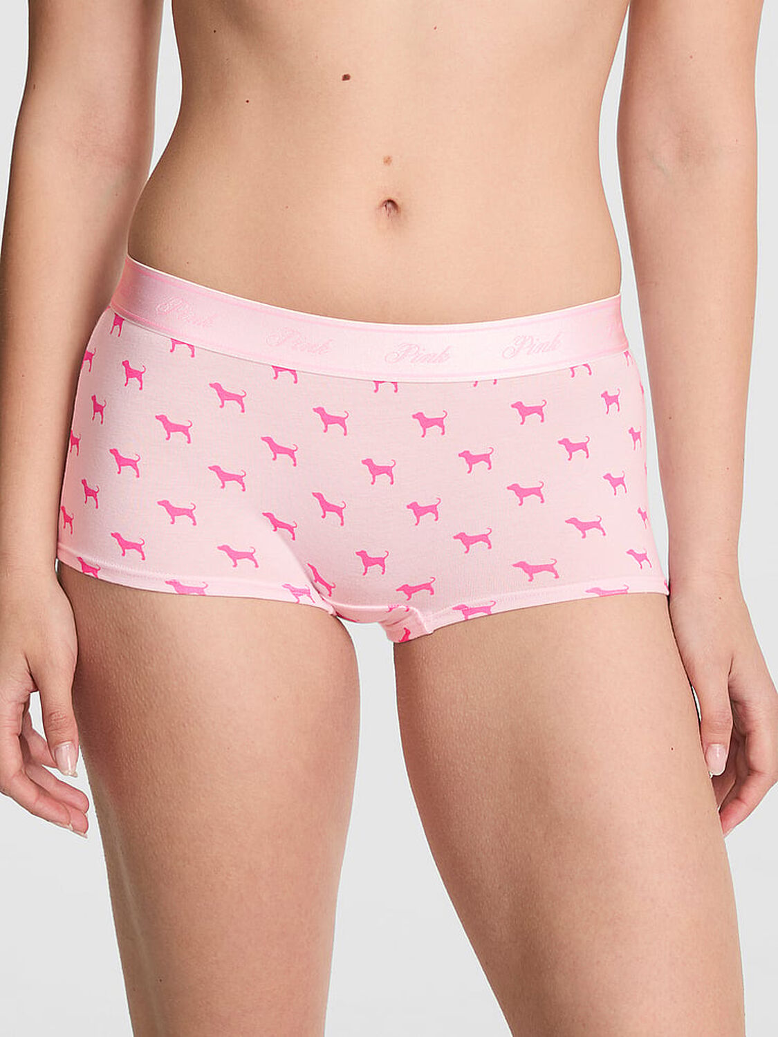 pink Pink Logo Cotton Boyshort Panty Pink Tulip Dog 1 of 3 