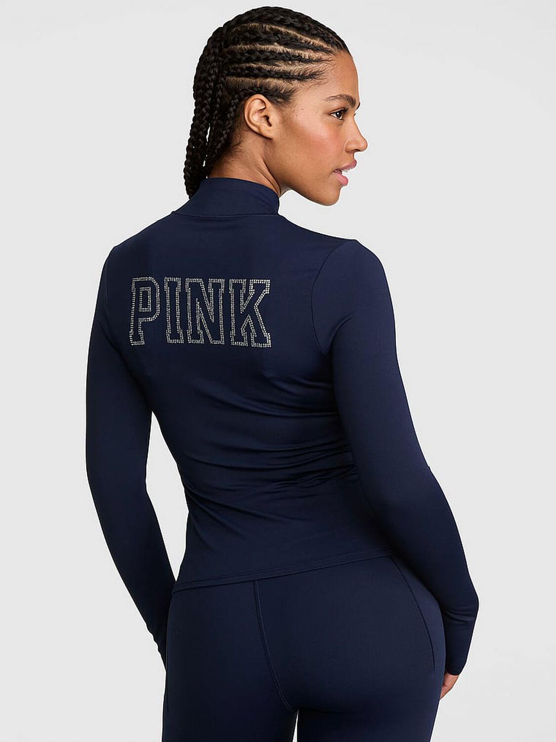 pink Pink PINK Relay&trade; Full-Zip Jacket Noir Navy Shine 2 of 3 
