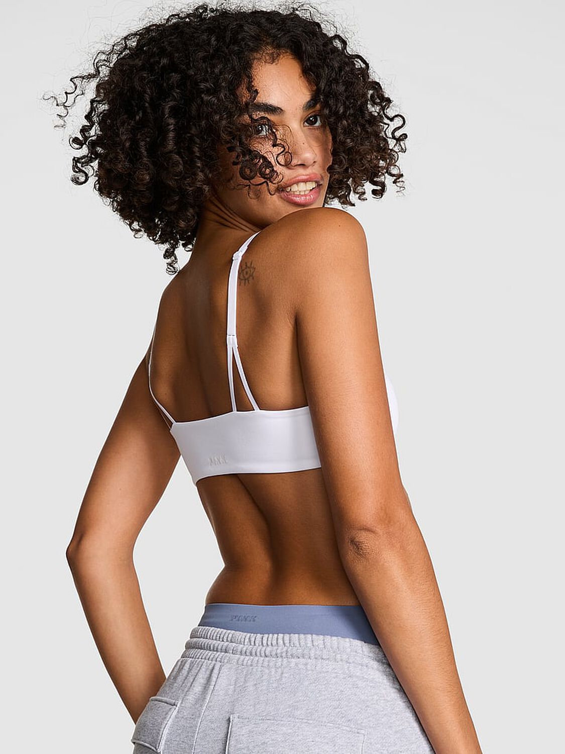 pink Pink Relay Square-Neck Sports Bra Vs White 2 of 2 