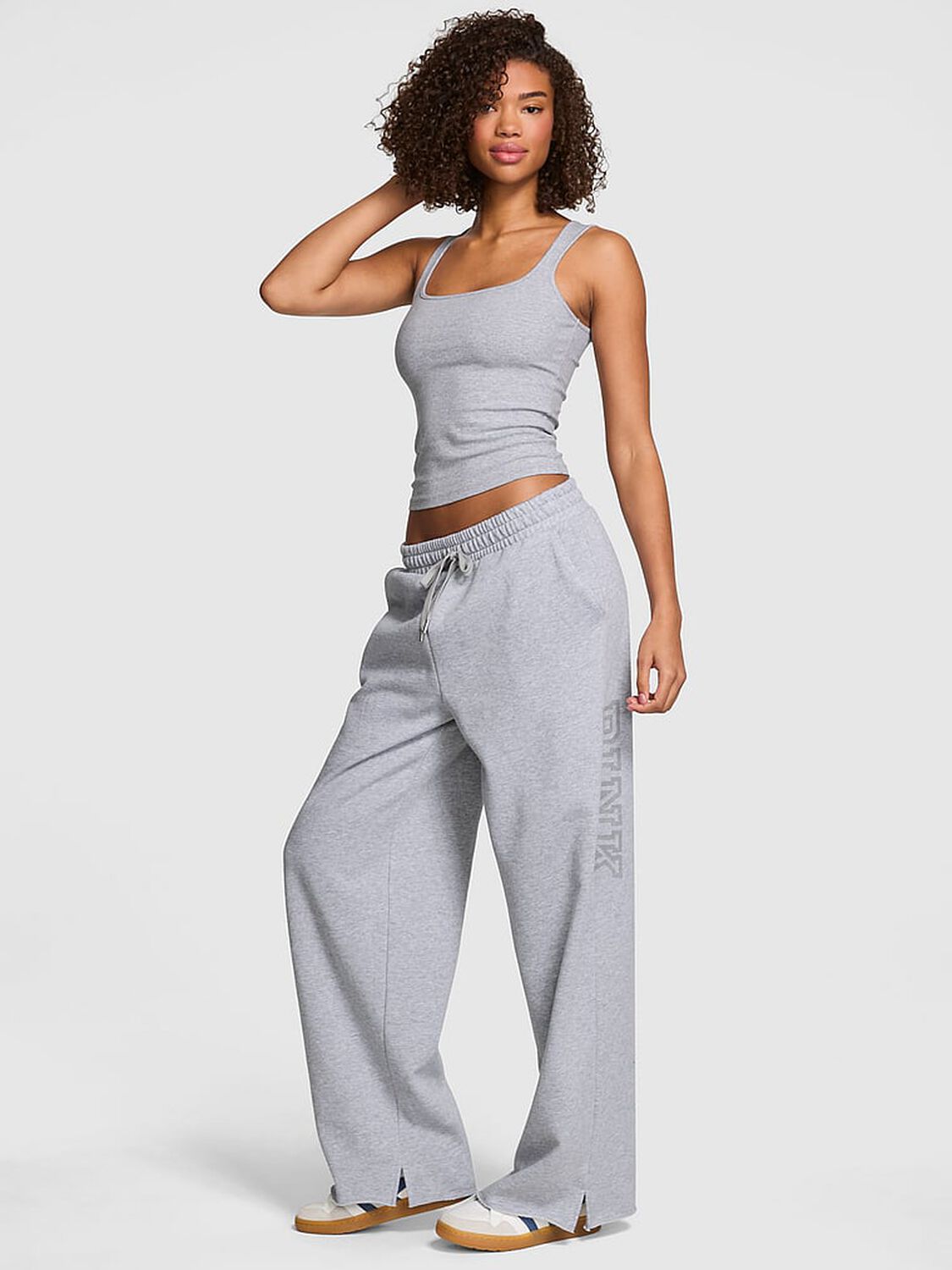 pink Pink Campus Fleece&trade; Wide-Leg Split-Hem Sweatpants 1 of 4 
