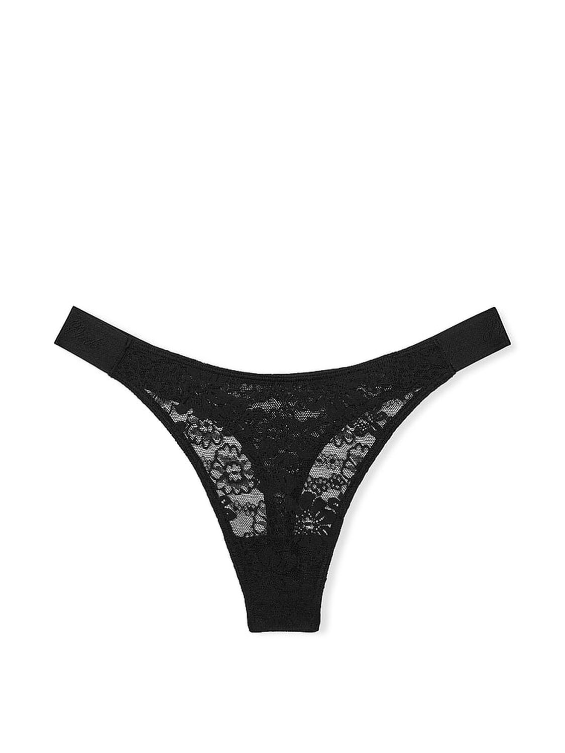 pink Pink Wink Logo High-Leg Thong Panty Pure Black 3 of 3 