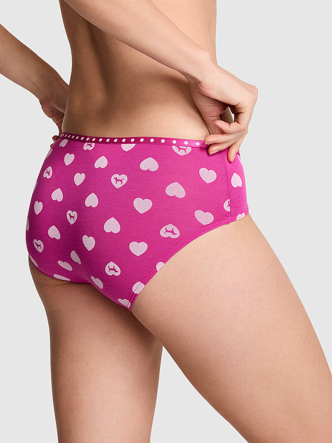 pink Pink Logo Hiphugger Panty Pink Fire Heart Dog 2 of 2 