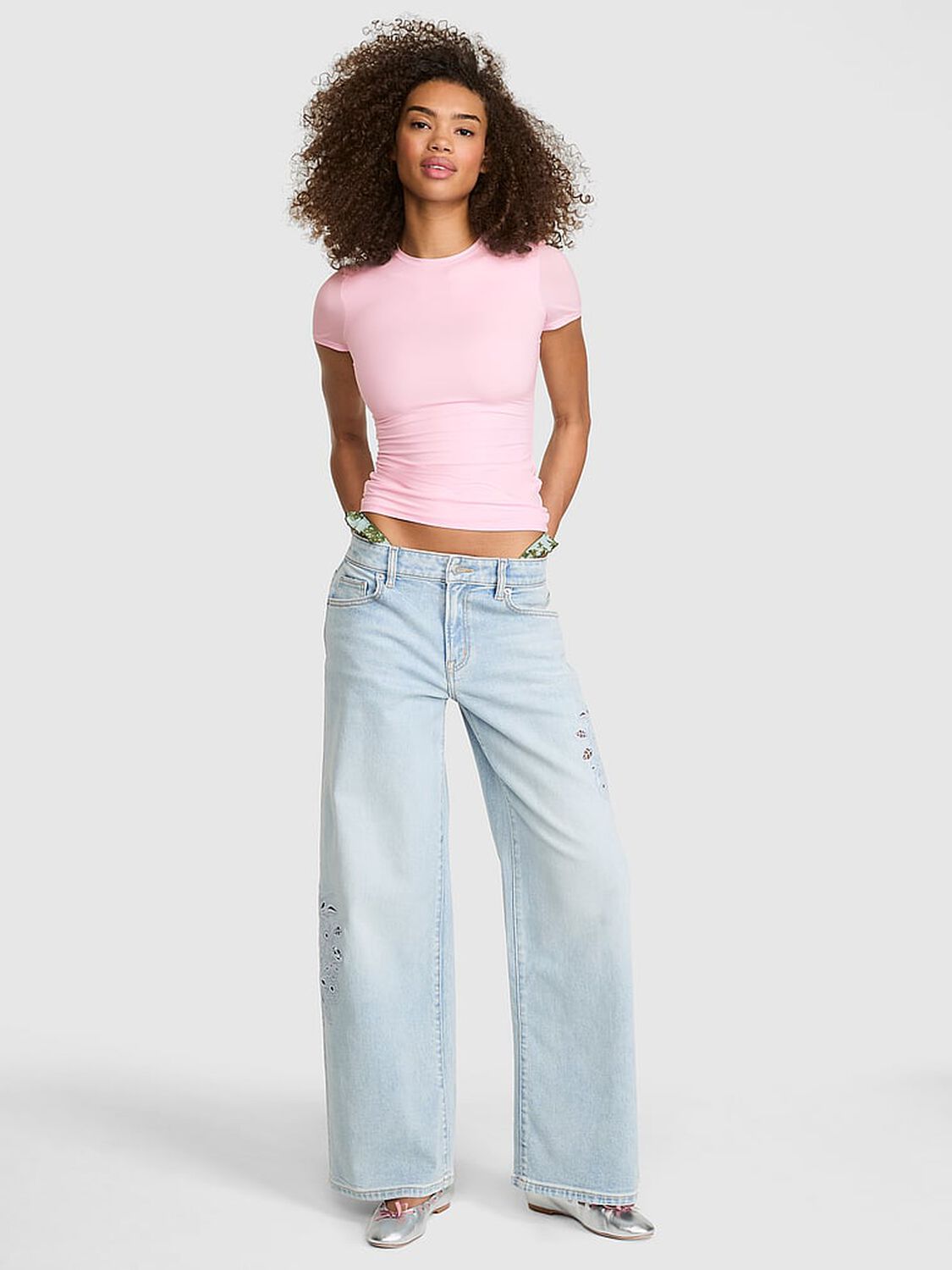 pink Pink PINK Base Stretch&trade; Short-Sleeve Tee Coconut Pink 1 of 4 