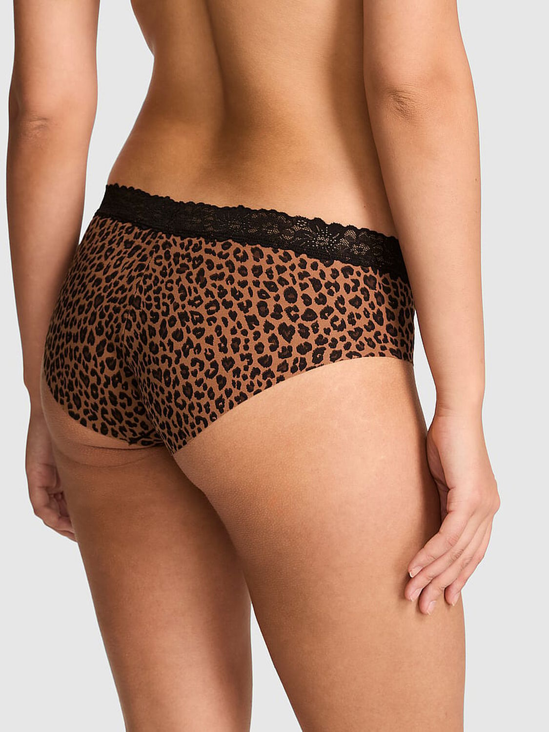 vs Pink No-Show Cotton Hiphugger Panty Caramel Leopard 2 of 3 