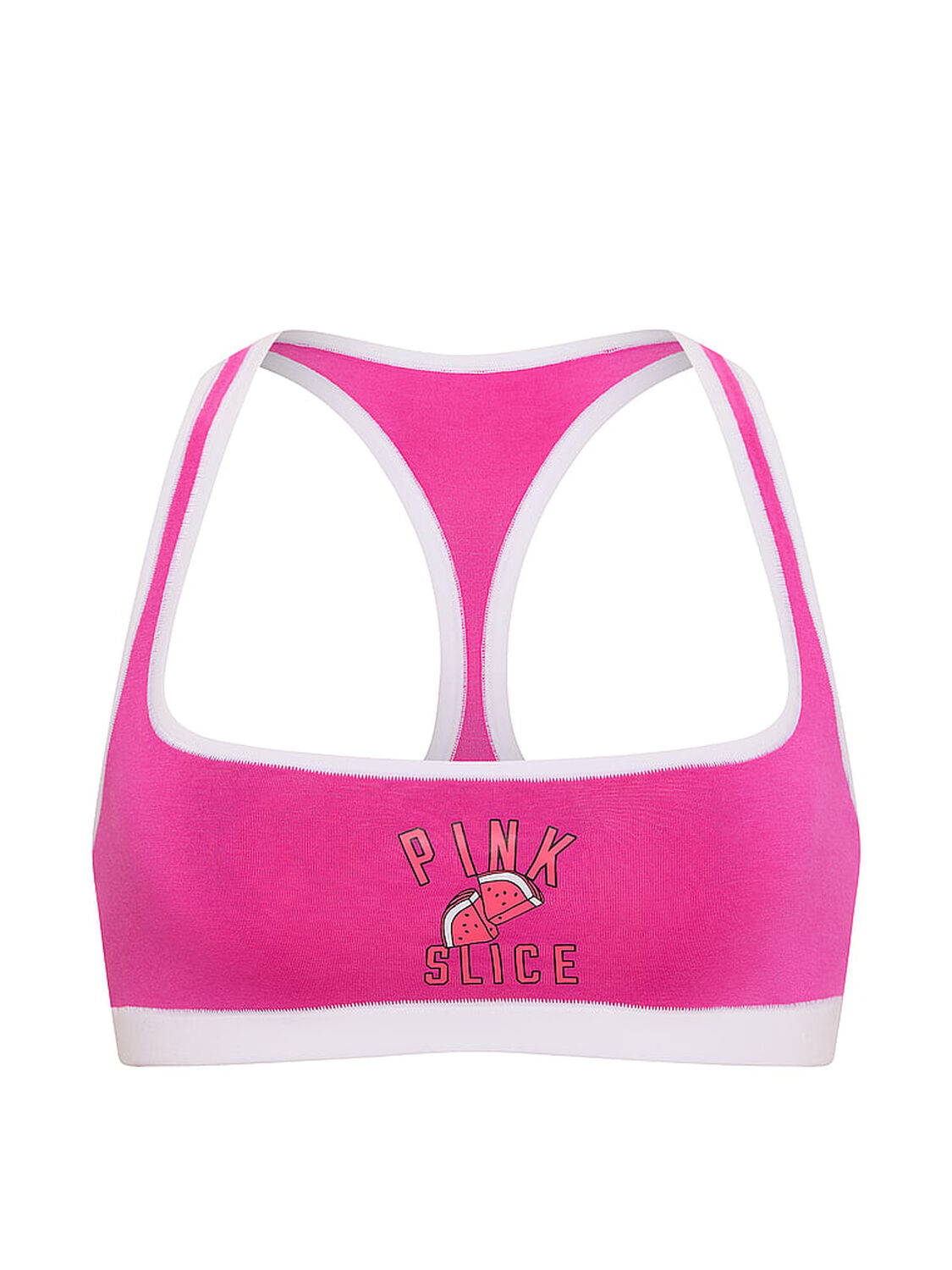 pink Pink Cotton Dorm Unlined Racerback Bralette Pink Fire Watermelon 3 of 3 