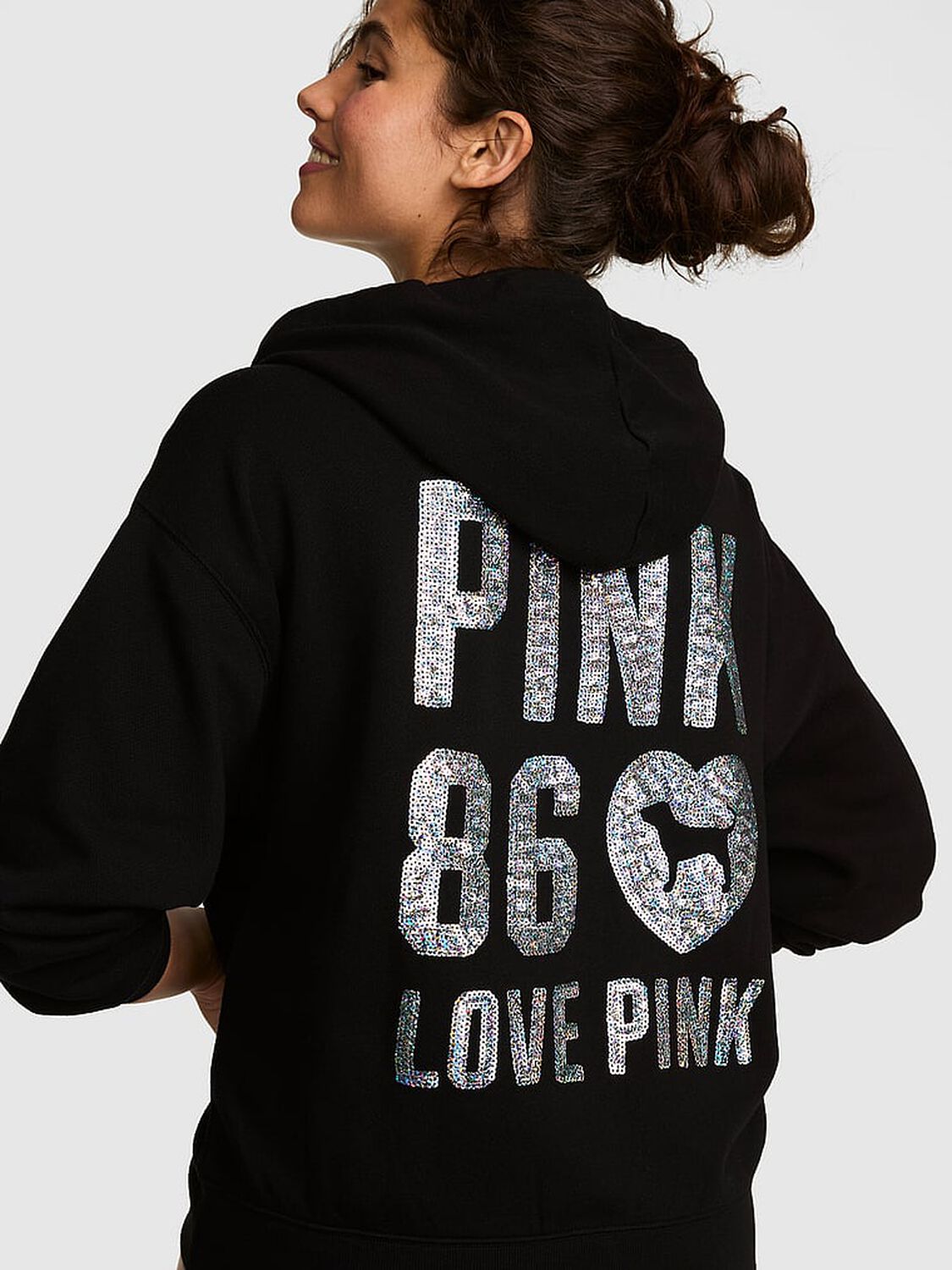 vs Pink Campus Fleece&trade; Full-Zip Hoodie Black 2 of 4 