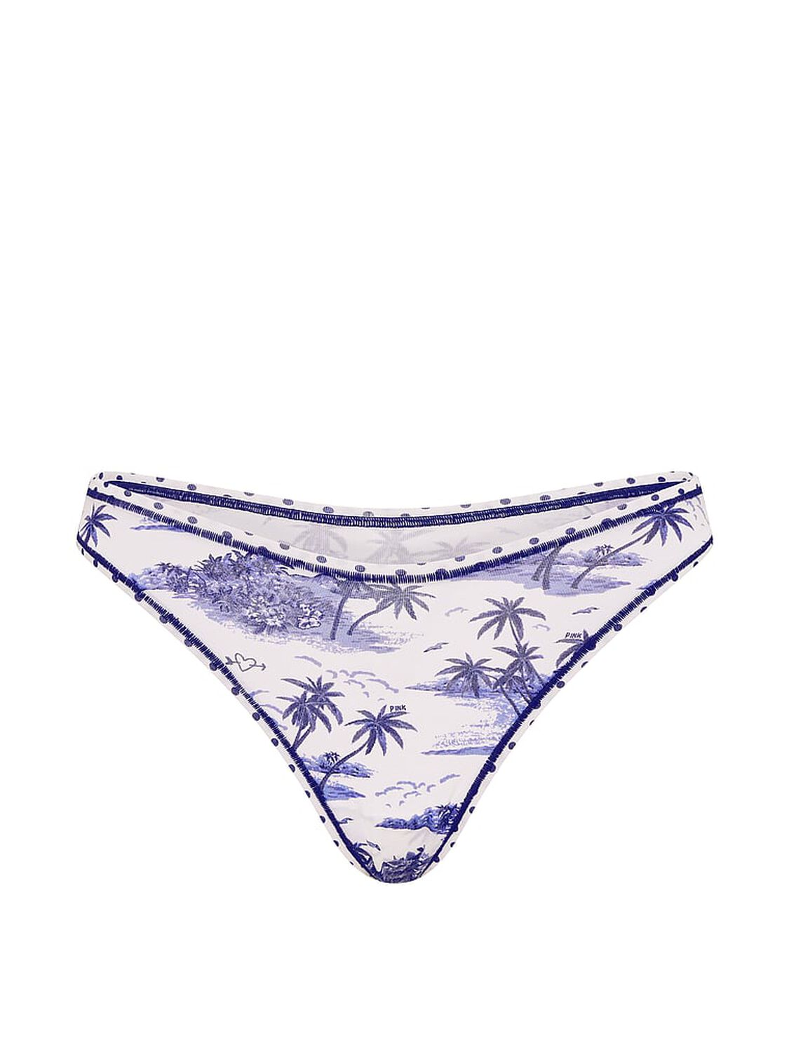 pink Pink Cotton High-Leg Thong Panty Noir Navy Toile Print 3 of 3 