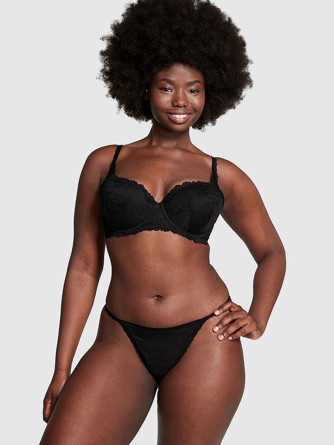 pink Pink Wink V-String Panty Pure Black 4 of 4 