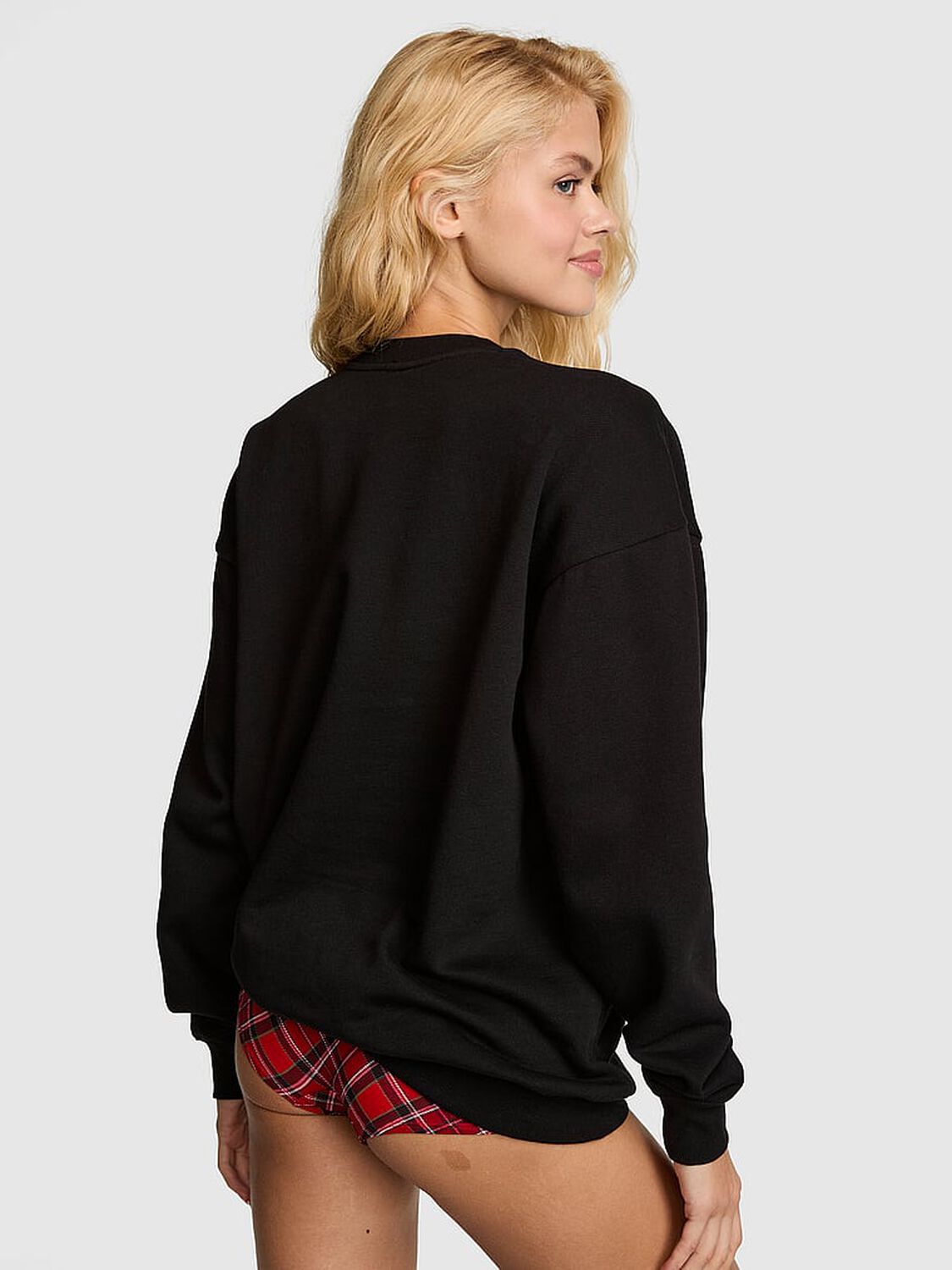 pink Pink Campus Fleece&trade; Crew Sweatshirt Pure Black 2 of 3 