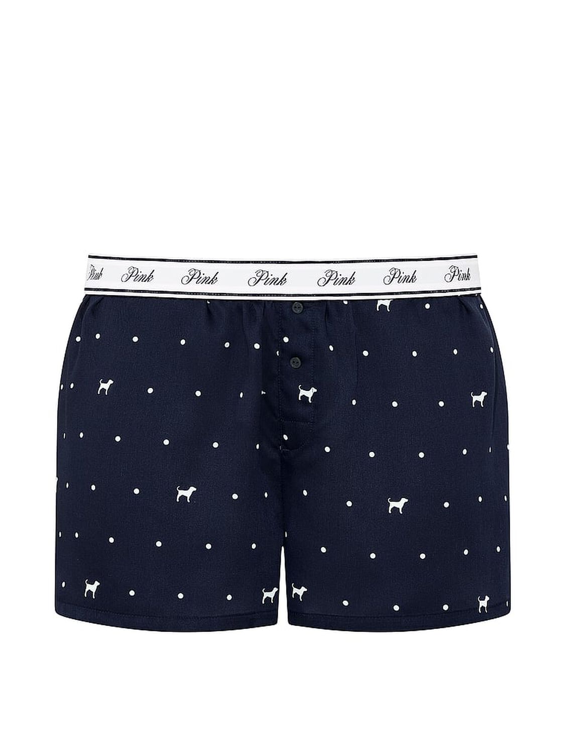 pink Pink Silky Sleep Boxy Pajama Shorts Noir Navy Dot & Dog 3 of 3 