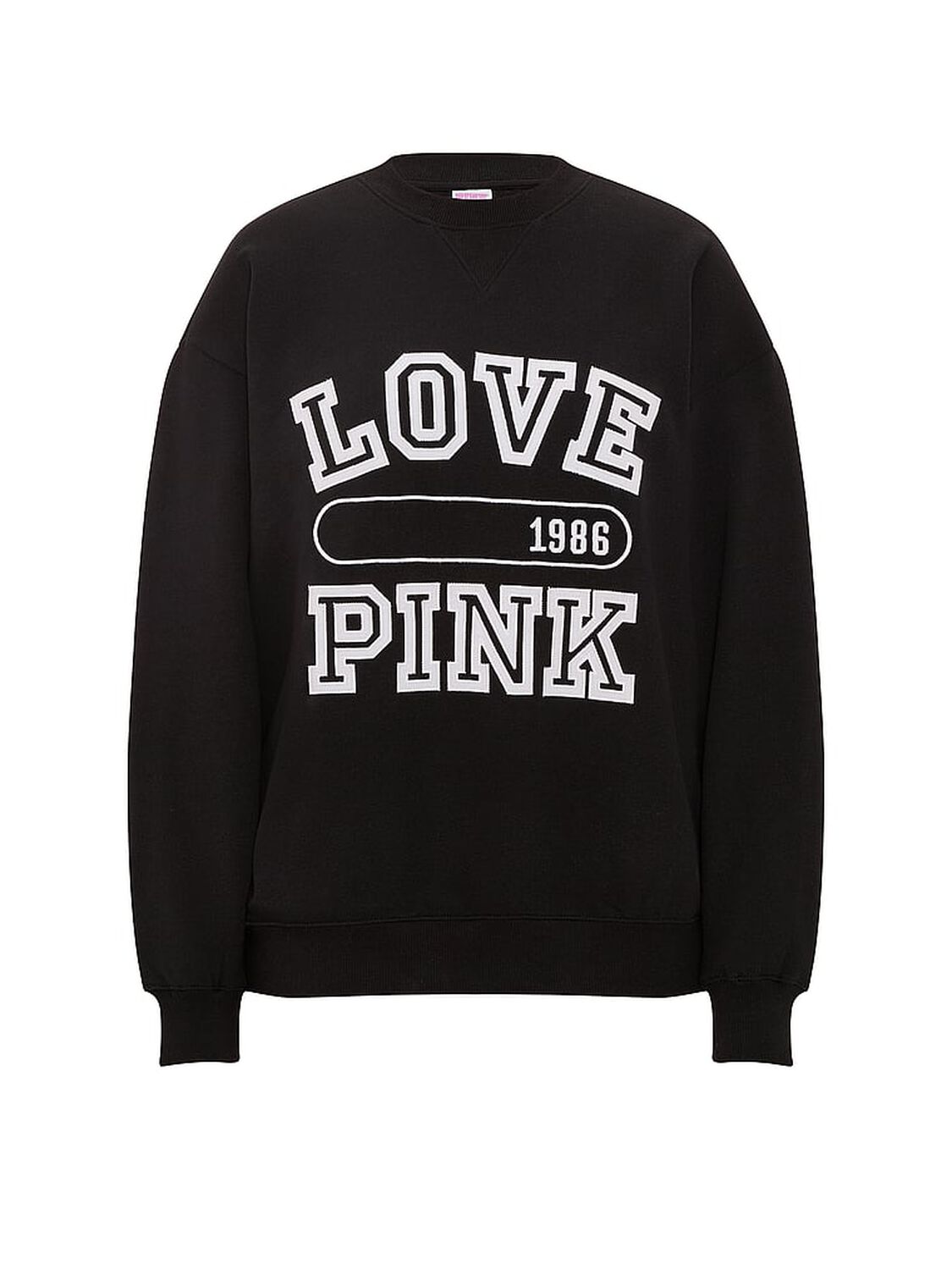 pink Pink Campus Fleece&trade; Oversized Crew Sweatshirt Pure Black 3 of 3 