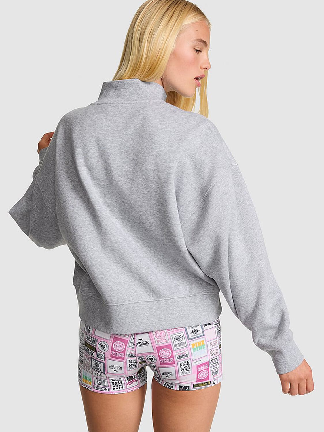vs Pink Campus Fleece&trade; Snap-Up Sweatshirt 2 of 3 