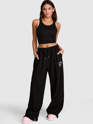 Campus Fleece&trade; Wide-Leg Split-Hem Sweatpants