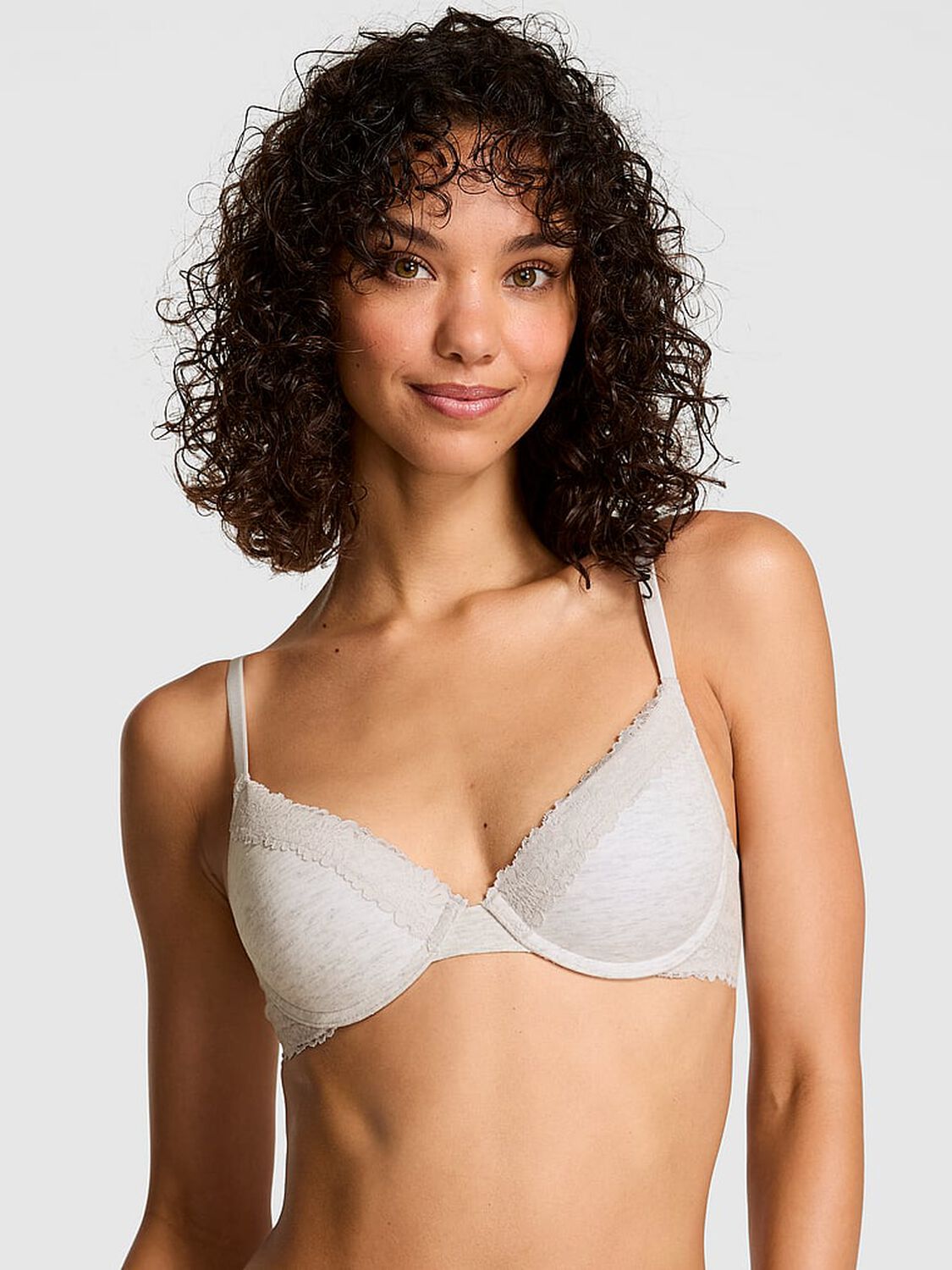 pink Pink Wear Everywhere Wear Everywhere Push-Up Bra Vs Snow Heather Silver 1 of 3 