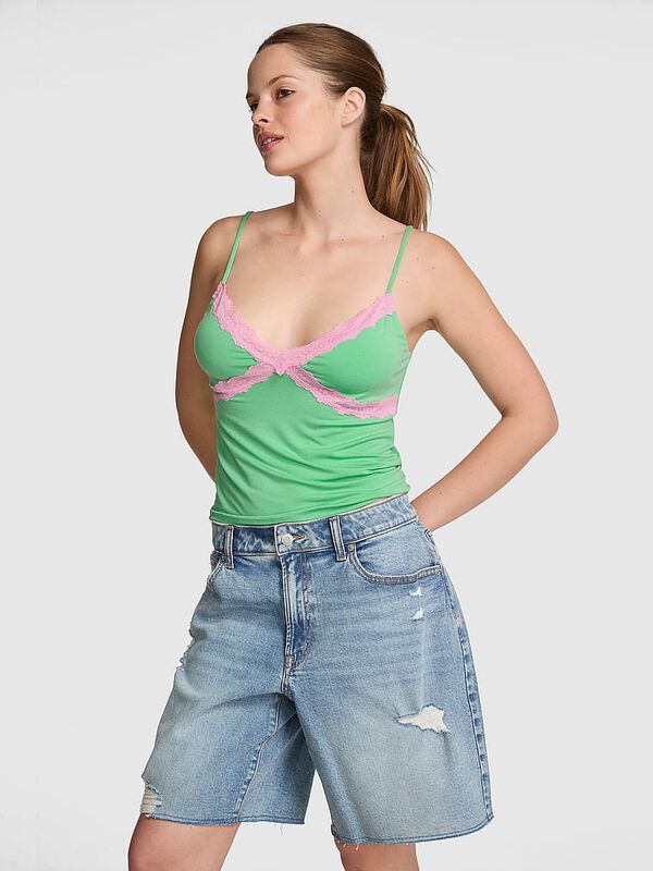 24/7 Lounge Modal Lace-Trim Cami