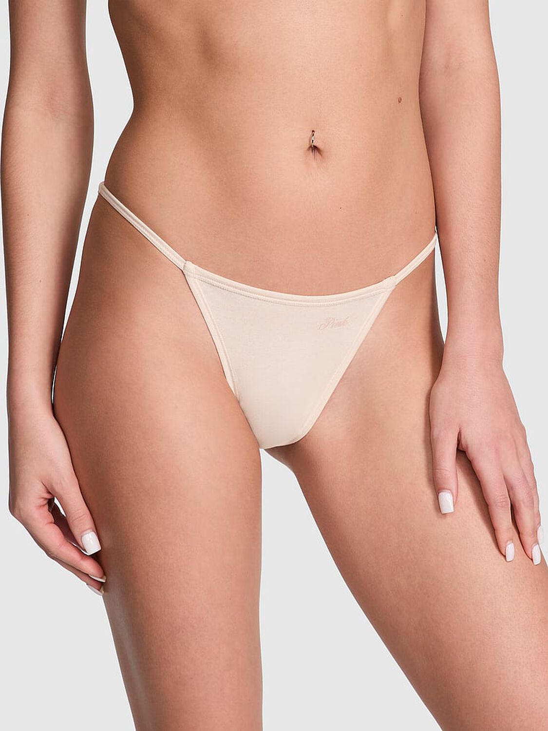 pink Pink Cotton String Bikini Panty Marzipan 1 of 3 
