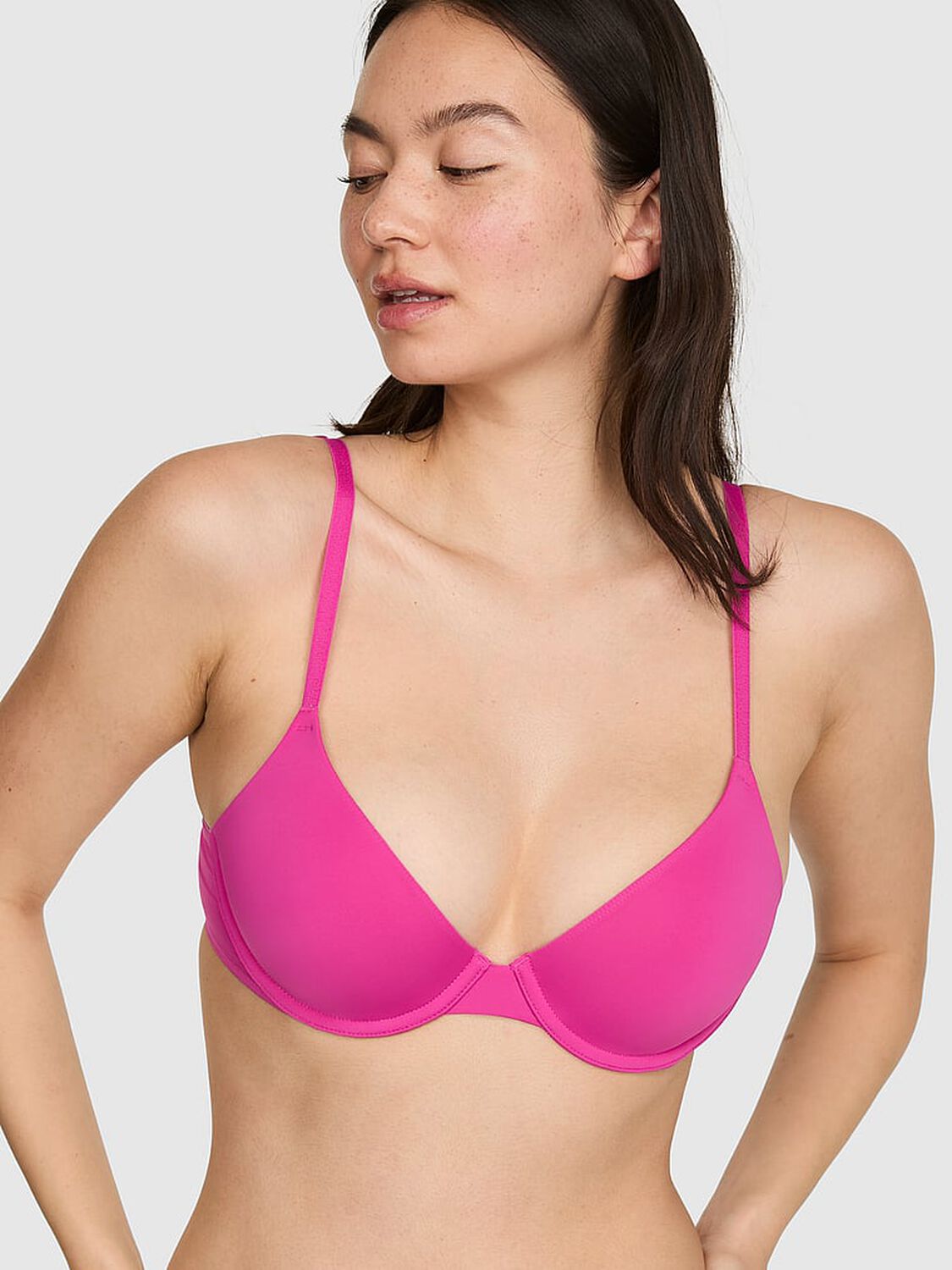 vs Pink Wear Everywhere&trade; Lightly Lined Full Coverage T-Shirt Bra Pink Fire 1 of 3 