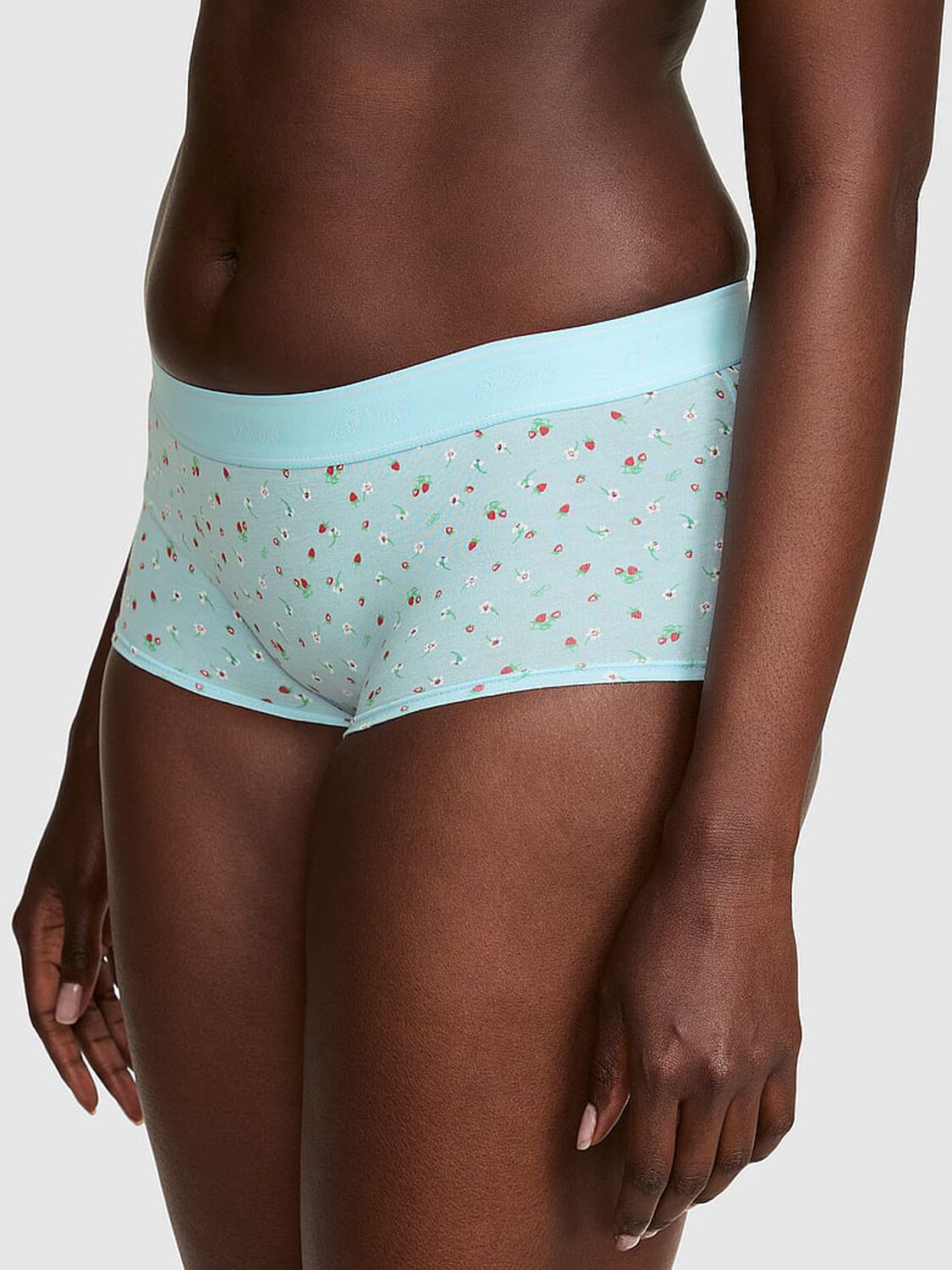 pink Pink Logo Cotton Shine Boyshort Panty 1 of 3 
