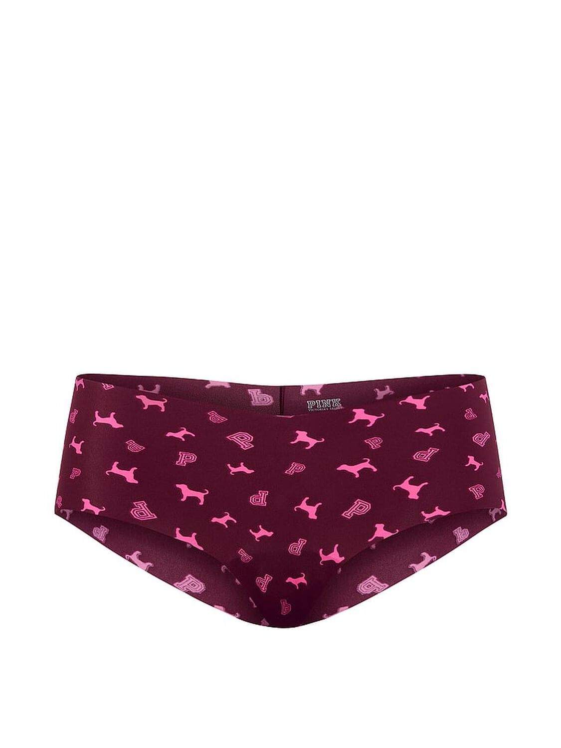 pink Pink No-Show Cheeky Panty Wild Rose Logo Dog 3 of 3 