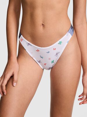 Logo Cotton High-Leg Thong Panty