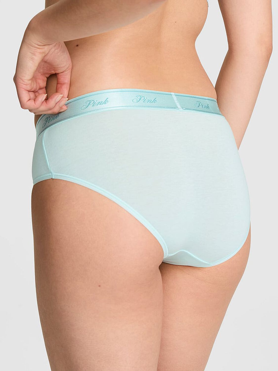 pink Pink Logo Cotton Hiphugger Panty Spray Blue 2 of 3 