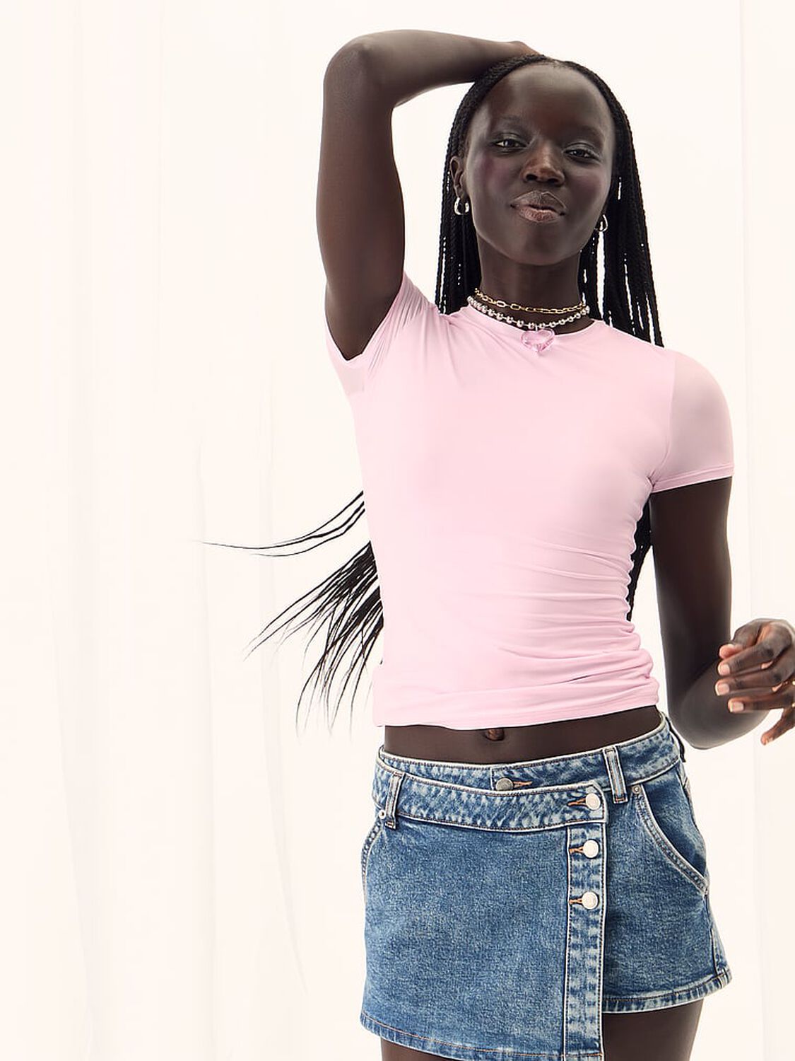 pink Pink PINK Base Stretch&trade; Short-Sleeve Tee Coconut Pink 4 of 4 
