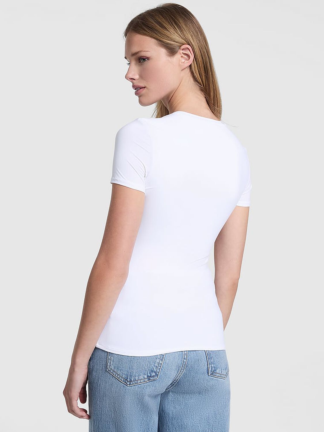 pink Pink Base Stretch Short-Sleeve Tee Vs White 2 of 2 