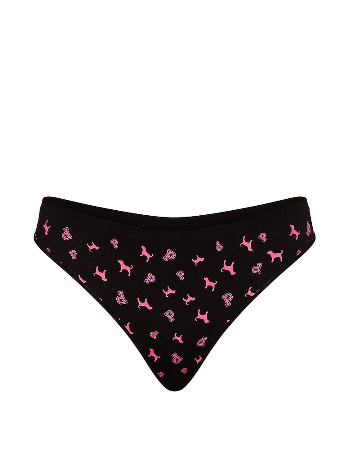 vs Pink Seamless Thong Panty Black Logo Dog 3 of 3 