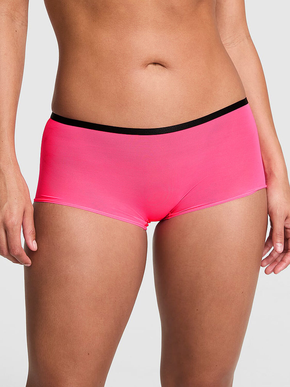 pink Pink Mesh Boyshort Panty Fall For Me 1 of 2 