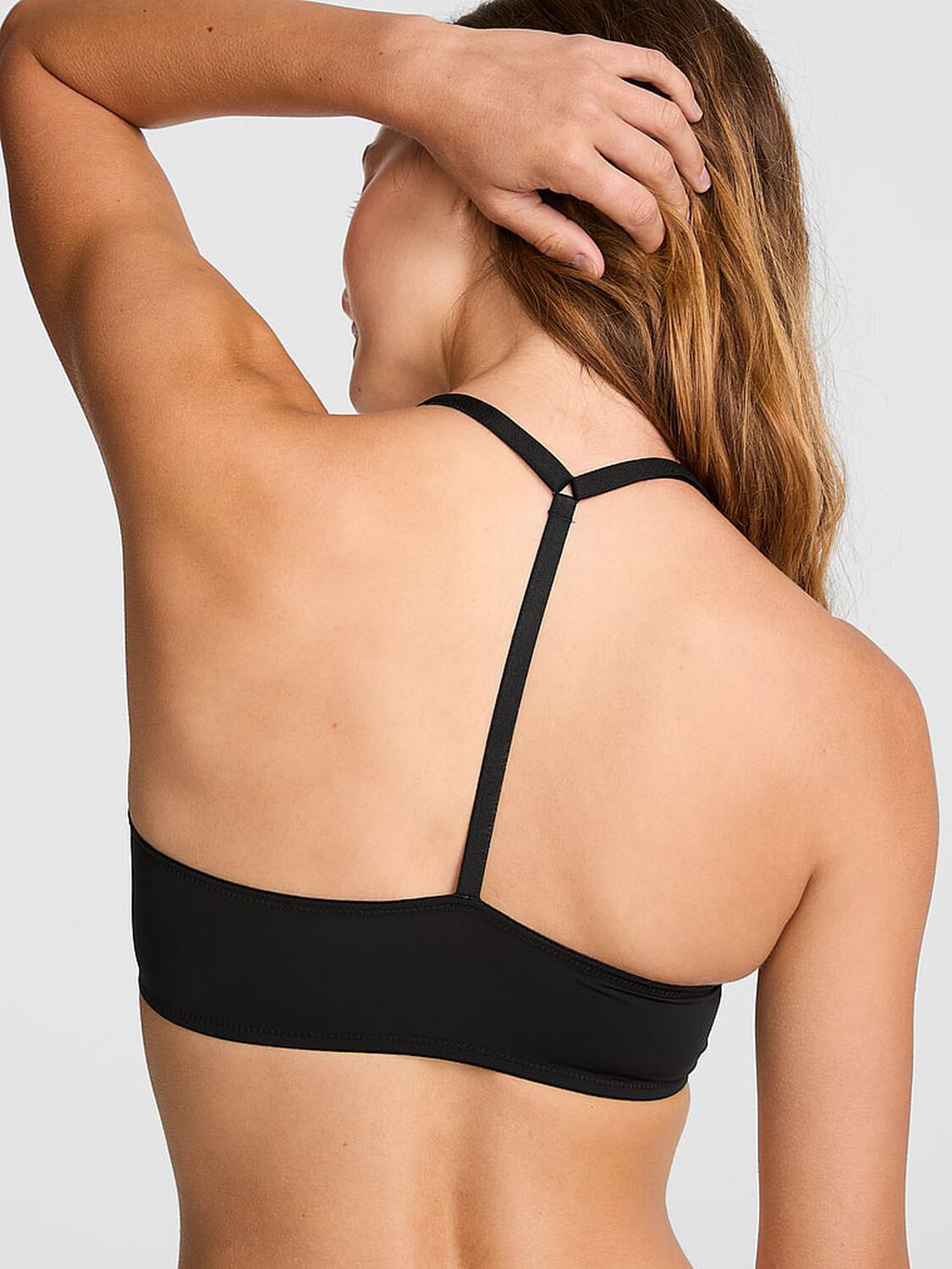 vs Pink Wear Everywhere Wear Everywhere&trade; Front-Close Lightly Lined Full Coverage T-Shirt Bra Black 2 of 2 