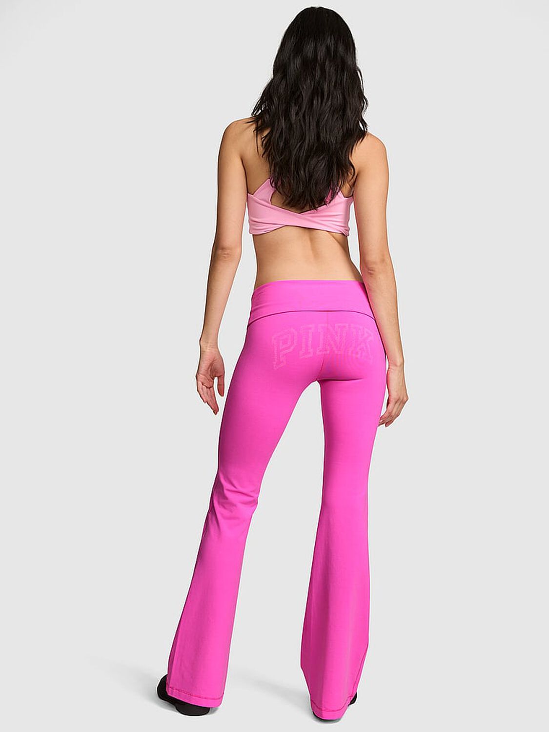pink Pink All-Day Cotton&trade; Foldover Flare Leggings 2 of 3 
