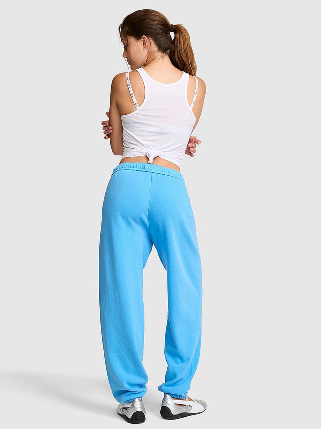 pink Pink Campus Fleece&trade; Sweatpants Capri Blue 2 of 3 