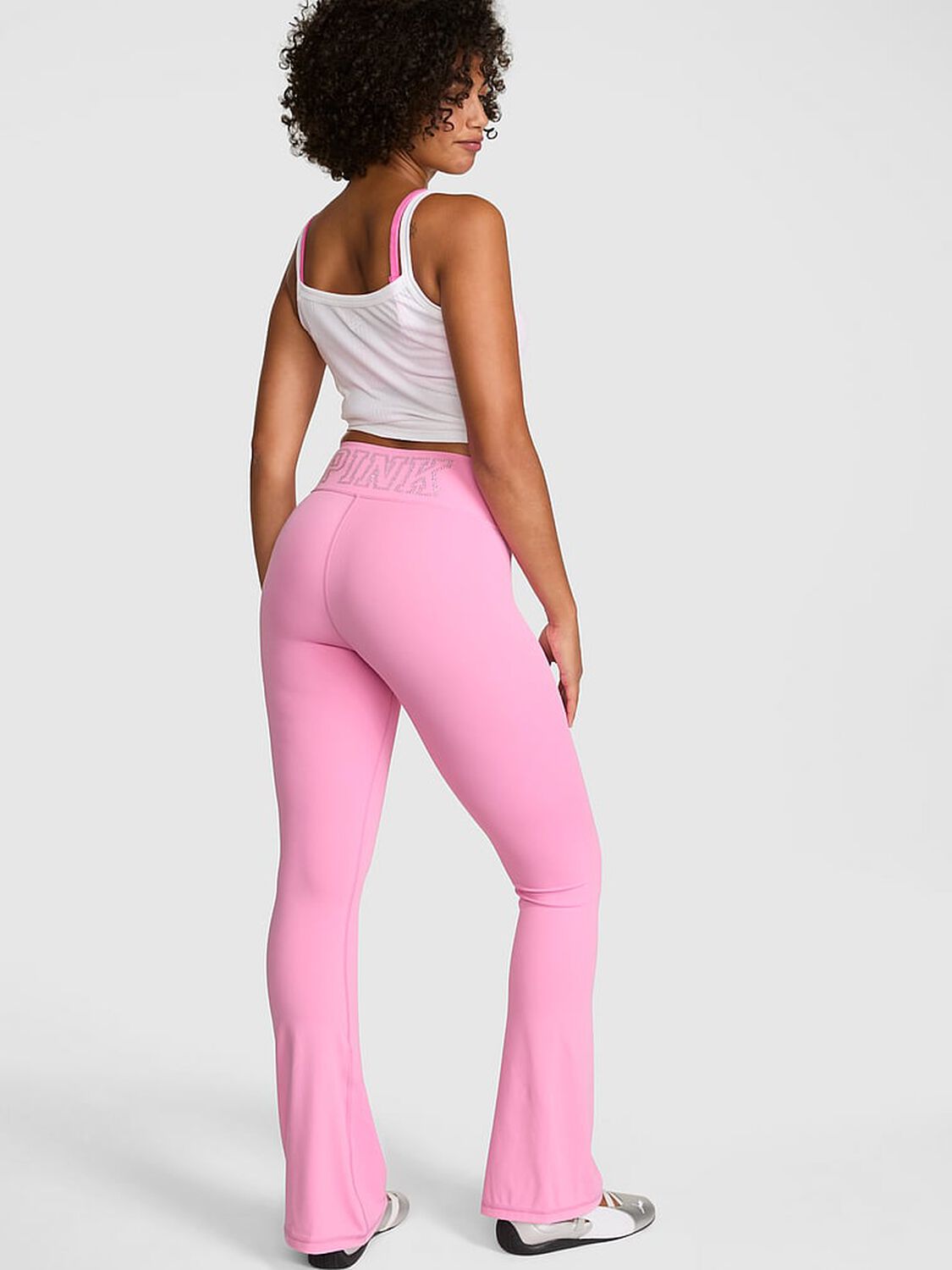 vs Pink PINK Relay&trade; Flare Leggings Pink Lollipop Shine 2 of 2 