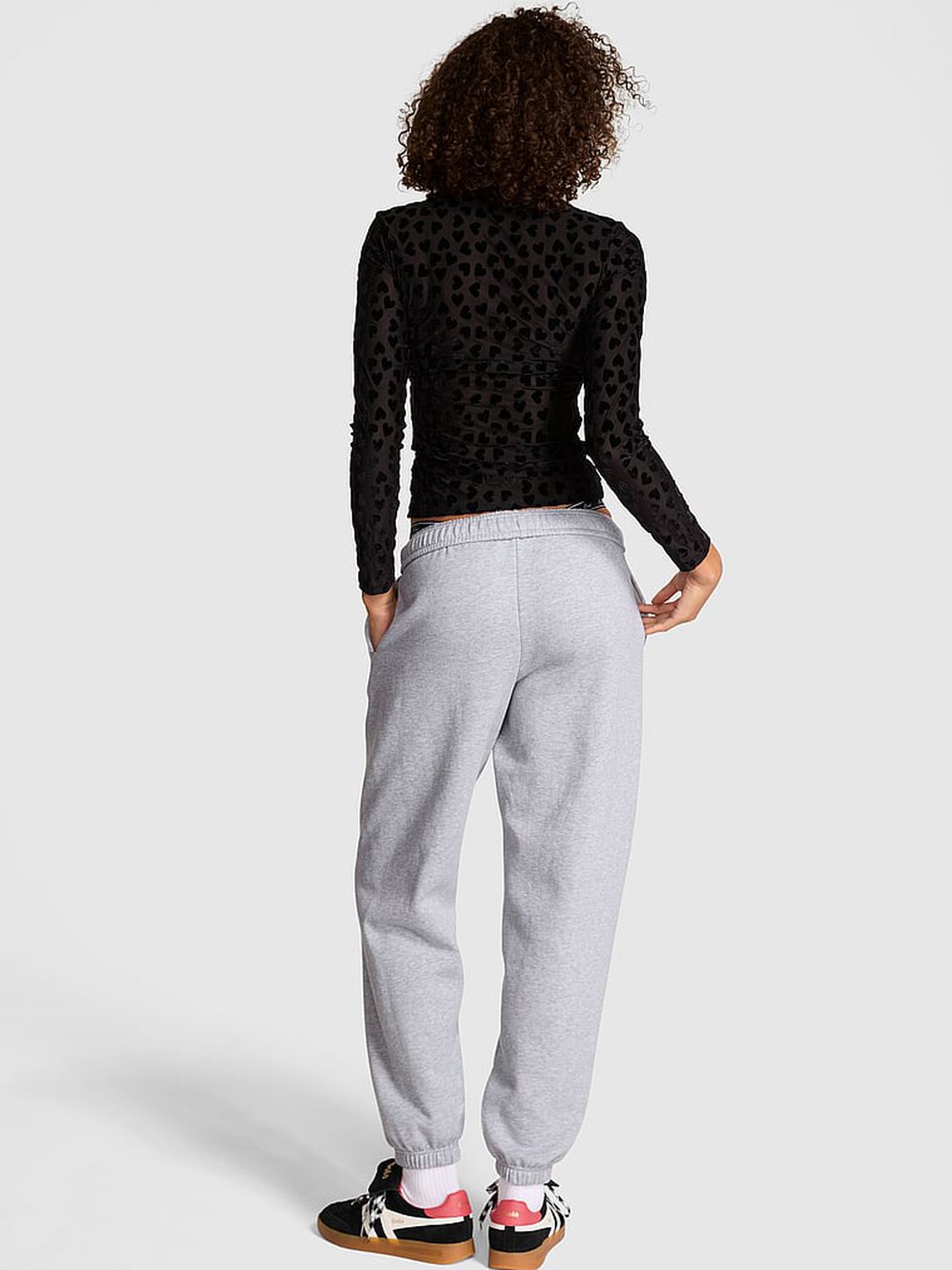 pink Pink Campus Fleece&trade; Sweatpants Medium Heather Grey Spring 2 of 4 