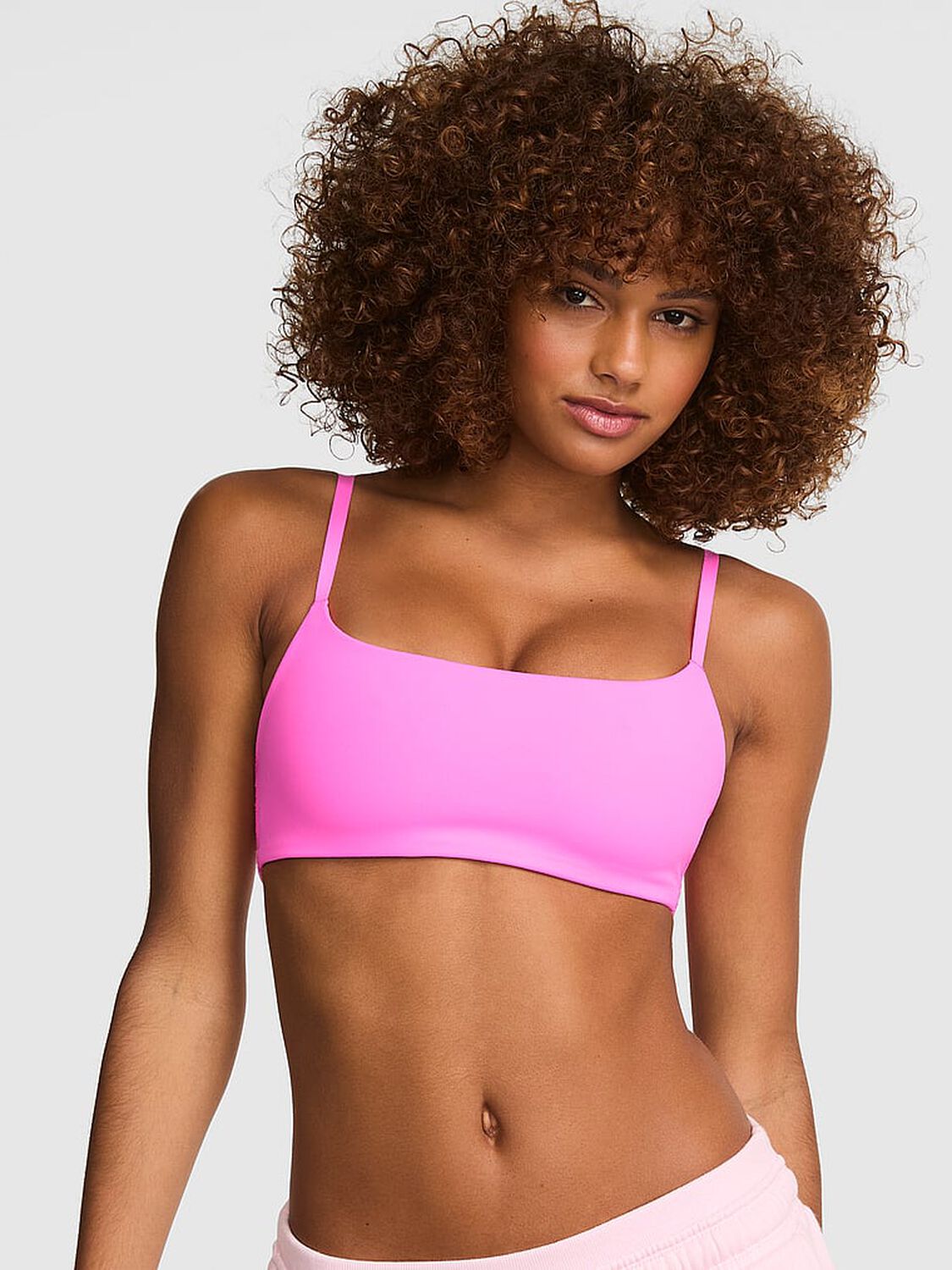pink Pink PINK Relay&trade; Square-Neck Sports Bra 1 of 3 