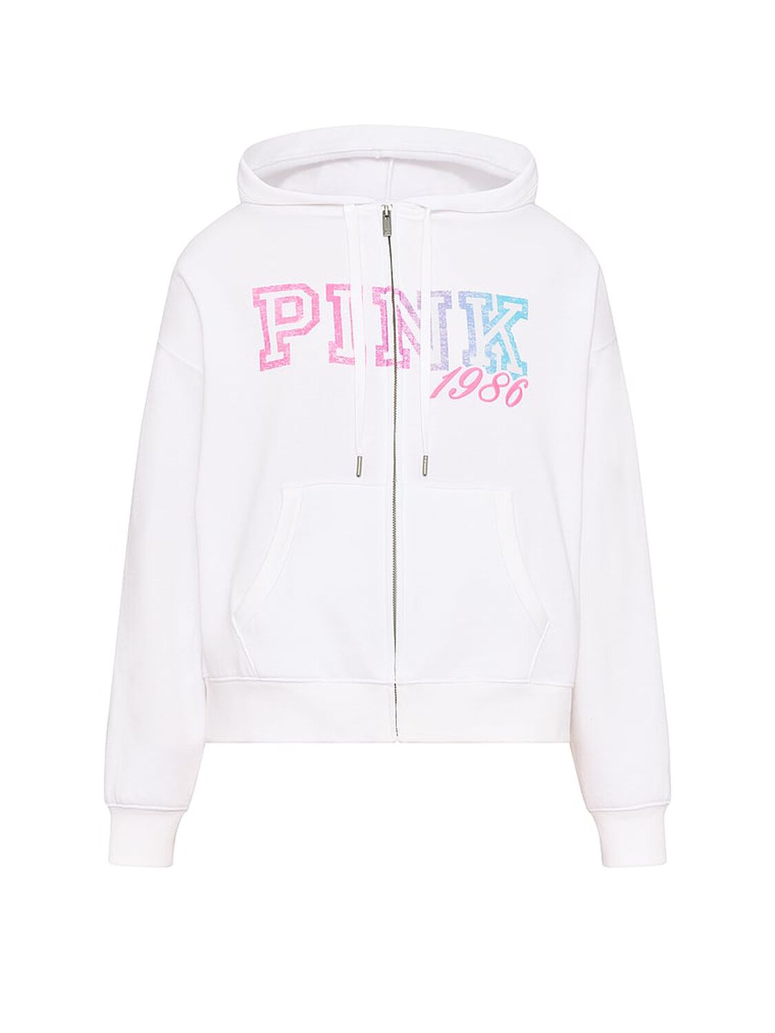 pink Pink Campus Fleece&trade; Full-Zip Hoodie Vs White 3 of 3 