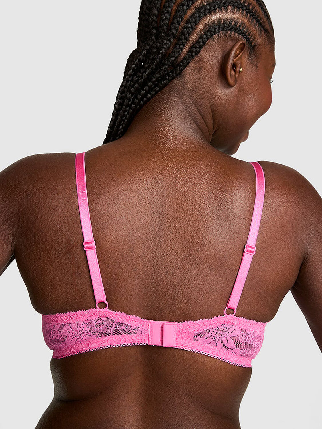 pink Pink PINK Wink&trade; Lightly Lined Plunge Bra Hollywood Pink 2 of 2 