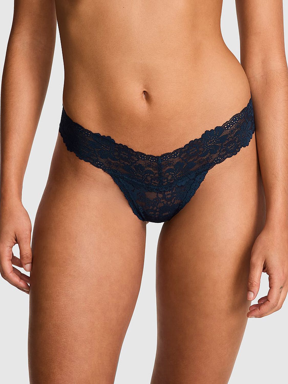 pink Pink Wink Lace Thong Panty Noir Navy 1 of 3 