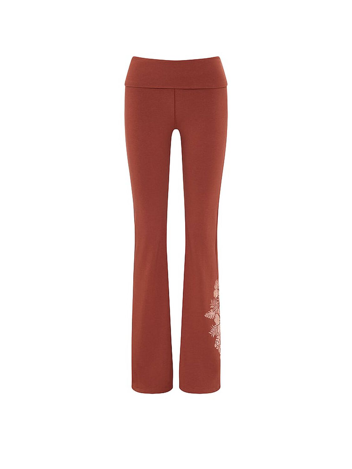 pink Pink All-Day Cotton&trade; Foldover Flare Leggings Clay Floral Diamant&eacute; 3 of 4 