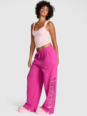 Campus Fleece&trade; Wide-Leg Split-Hem Sweatpants