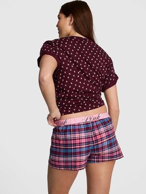 Flannel Boxy Pajama Shorts