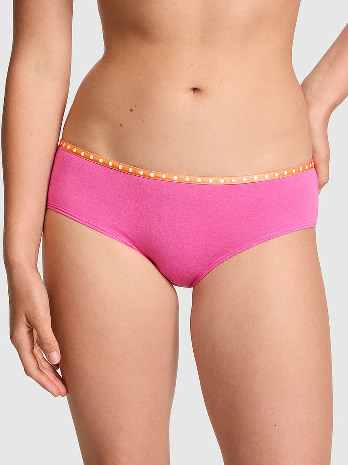 pink Pink Logo Cotton Hiphugger Panty Sizzling Strawberry 1 of 3 