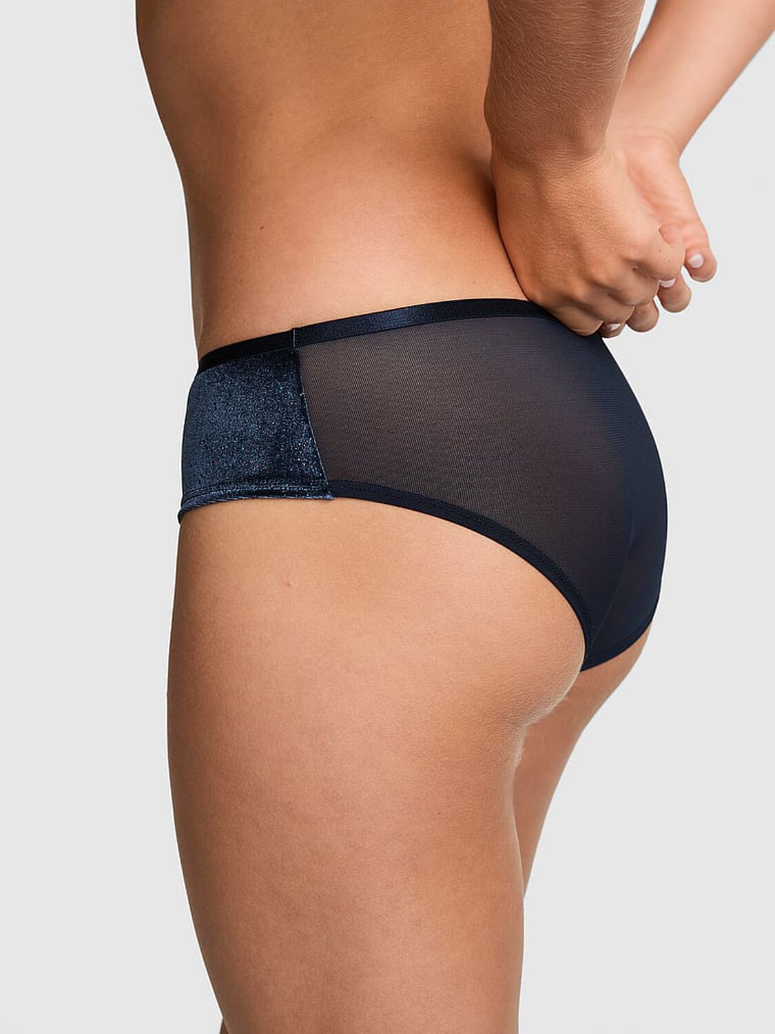 vs Pink Plush Touch Hiphugger Panty Noir Navy Confetti 2 of 4 