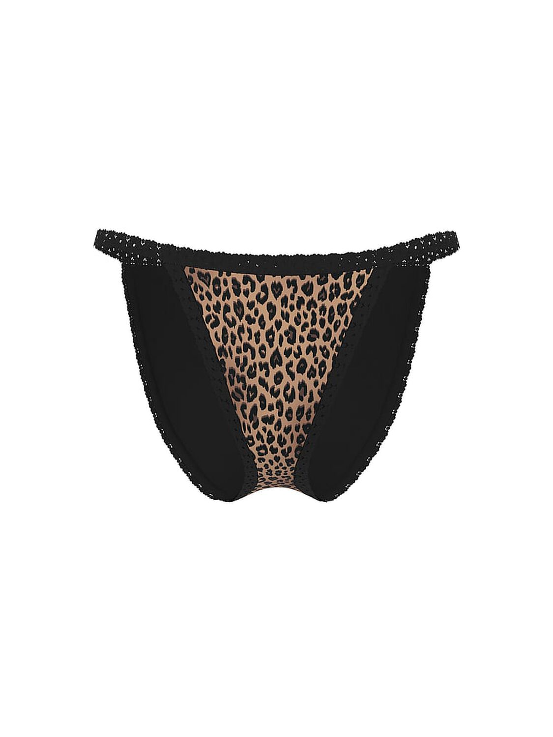 pink Pink Cotton Lace Trim String Bikini Panty Caramel Leopard 3 of 3 