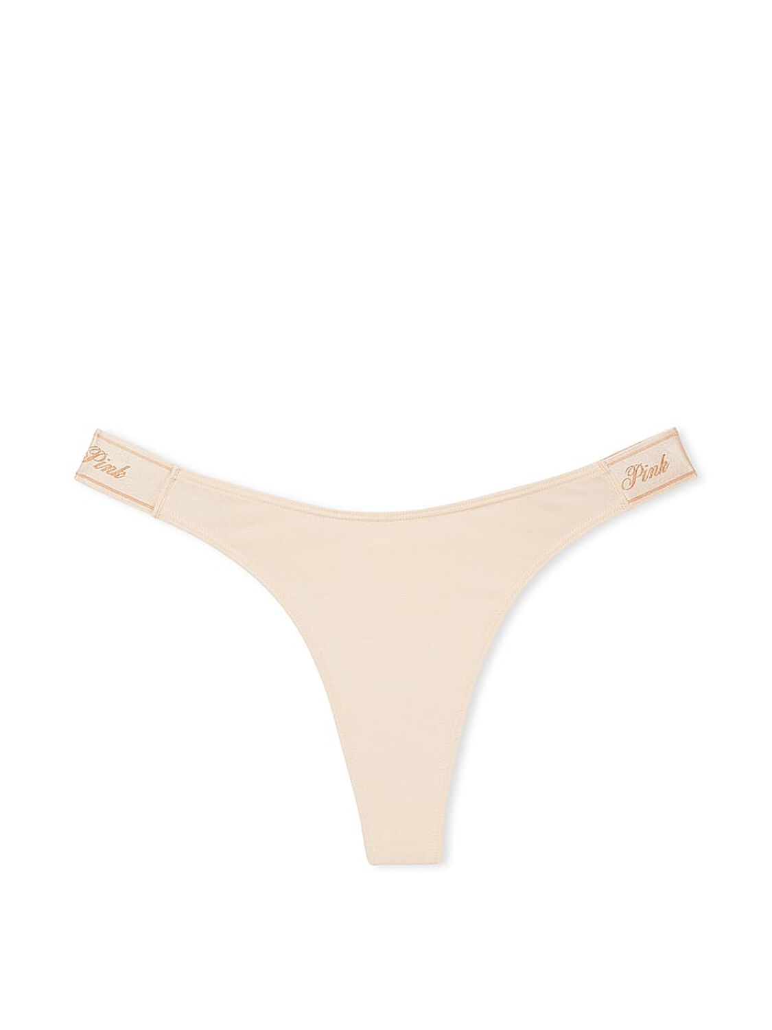 pink Pink Logo Cotton High-Leg Thong Panty Marzipan 3 of 3 