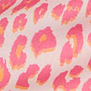 Silky Lace-Trim Boxy Pajama Shorts, Pink Tulip & Orange Leopard Print, swatch