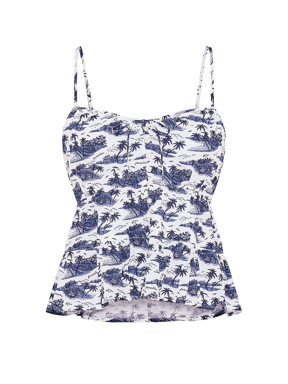 pink Pink Flirt Alert Tiered Cami Noir Navy Toile 3 of 3 