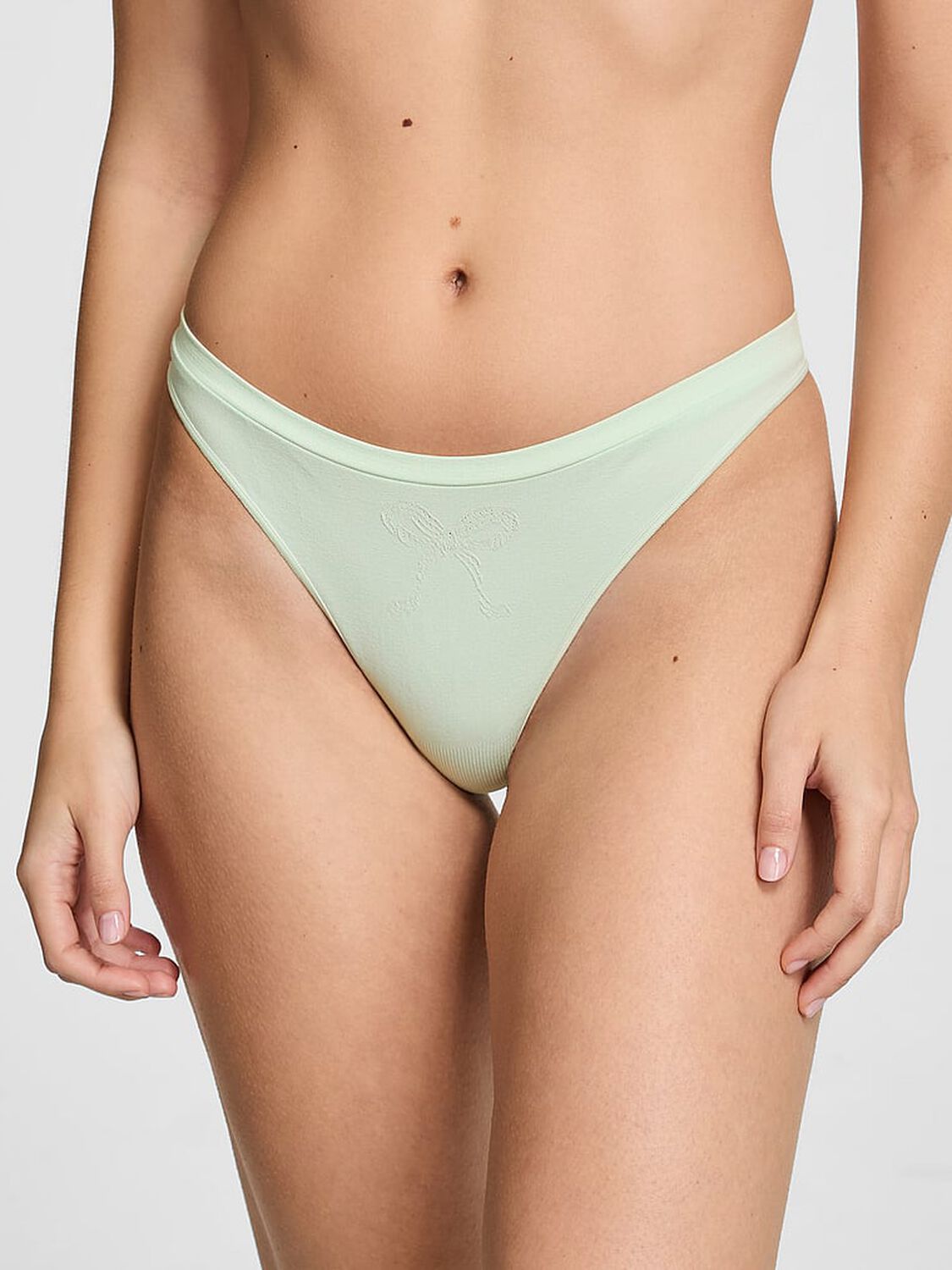 pink Pink Seamless High-Leg Thong Panty 1 of 3 