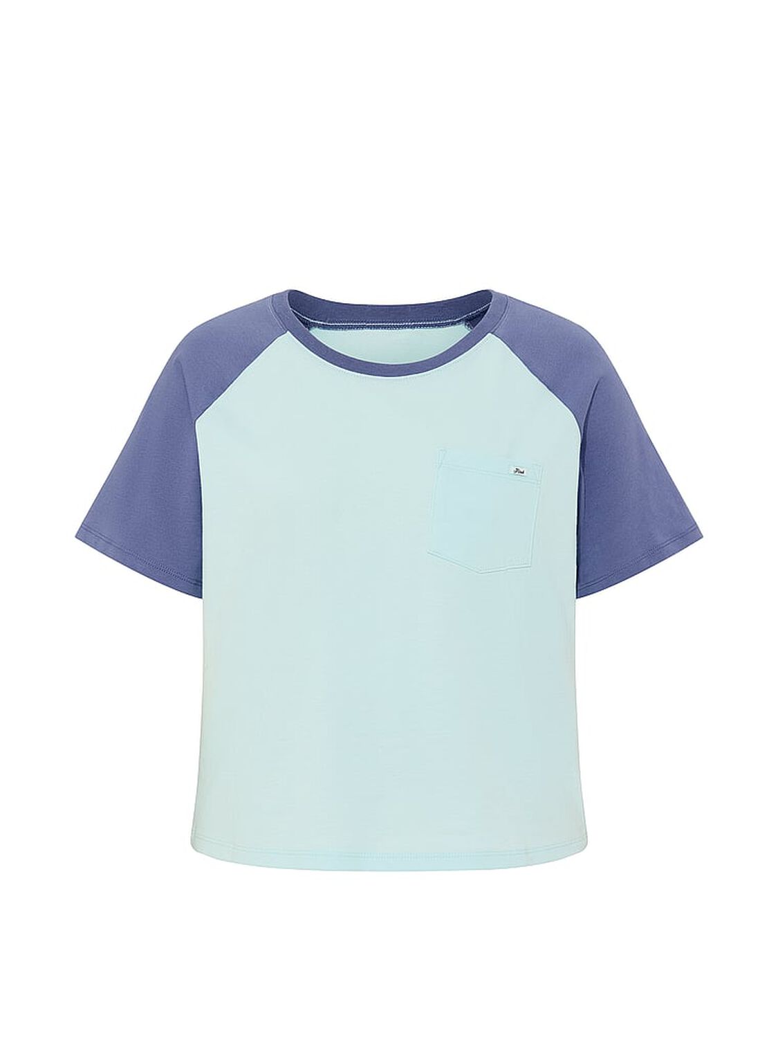 pink Pink Cotton Raglan Sleep Tee Spray Blue & Dusty Iris 3 of 3 